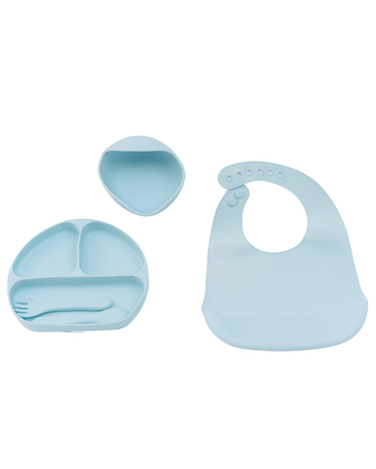 4 Piece BPA-FREE 100% Silicone Tableware Set - Blue