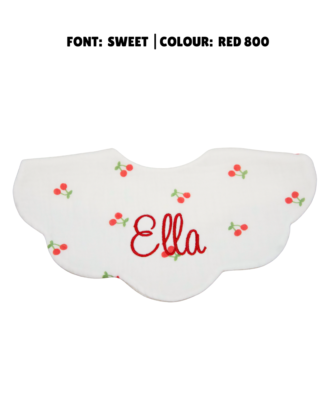 Organic Muslin 5-Layer Dribble Bib - White Cherries