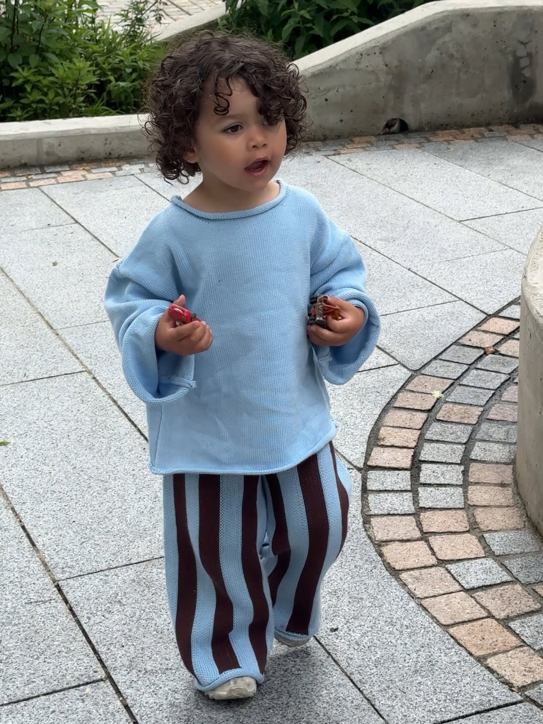 Stripe Knit Set - Blueberry Mocha