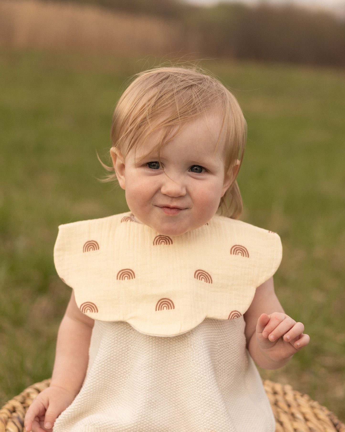 Organic Muslin 5-Layer Dribble Bib - Terracotta Rainbow