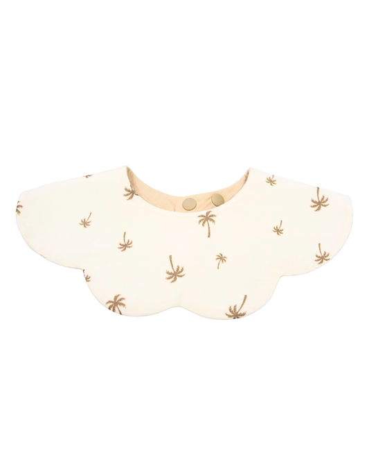 Organic Muslin 7-Layer Dribble Bib - Palm Trees