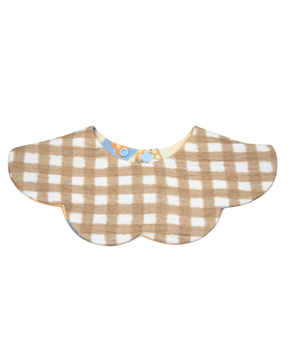 Organic Muslin 7-Layer Dribble Bib - Bloom Barn/Brown Gingham