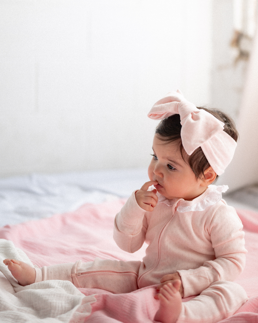 Aegi Headband - Blush Pointelle