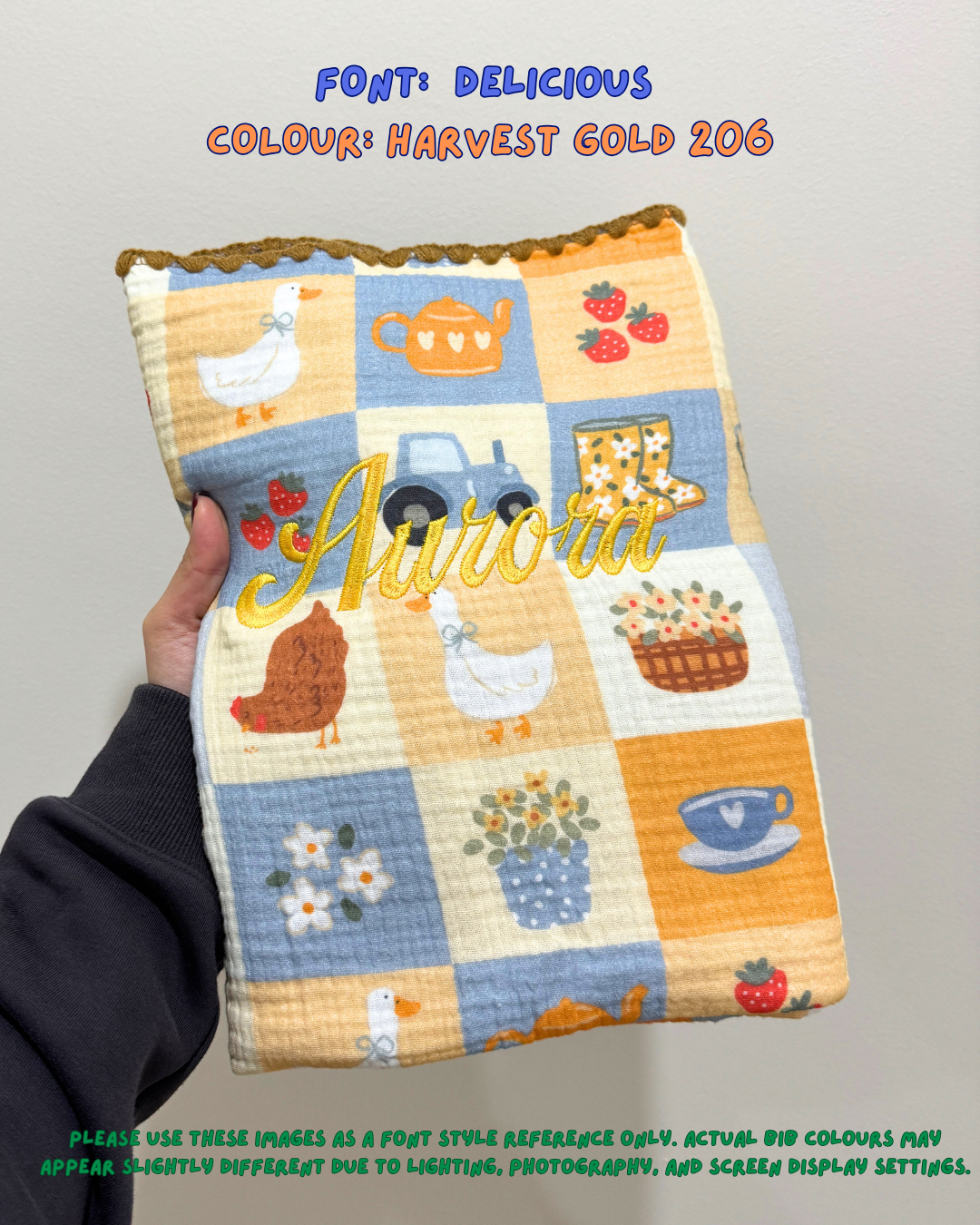 Reversible Organic Muslin Blanket - Bloom Barn/Brown Gingham