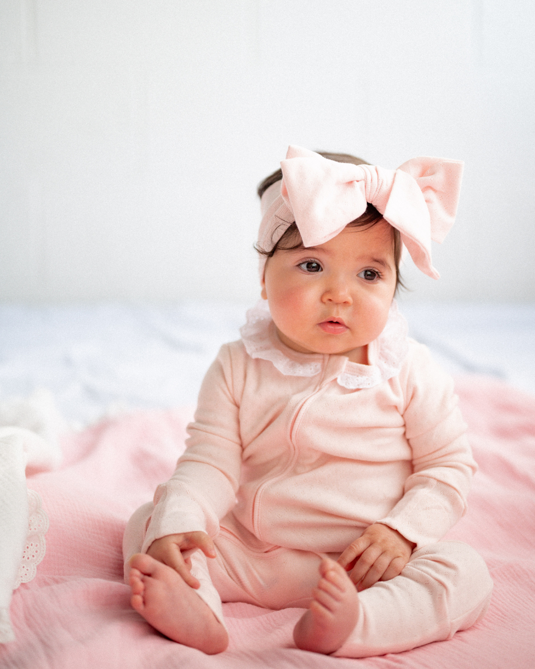 Aegi Headband - Blush Pointelle