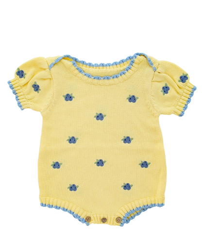Knit Romper - Blueberry Custard