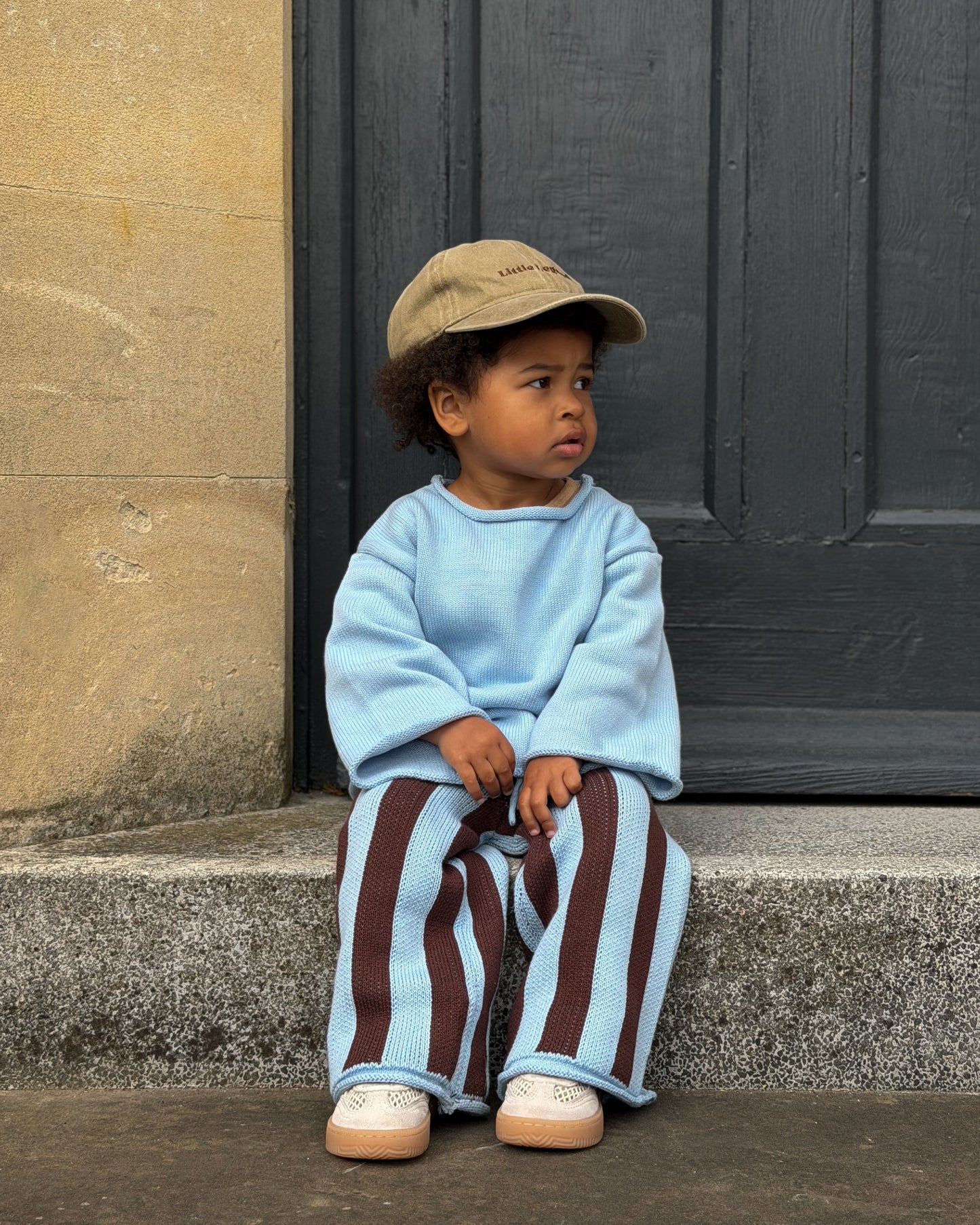 Stripe Knit Set - Blueberry Mocha
