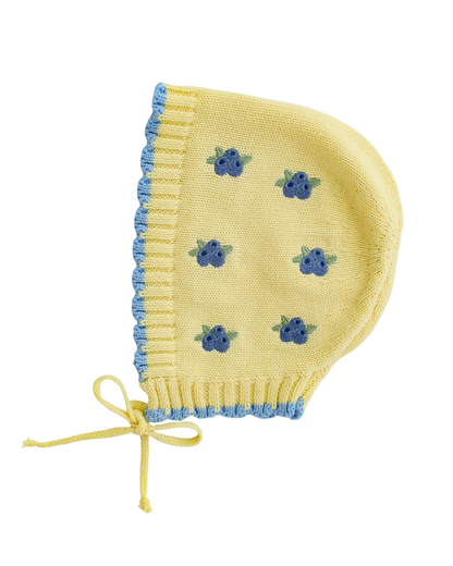 100% Cotton Knit Bonnet - Blueberry Custard