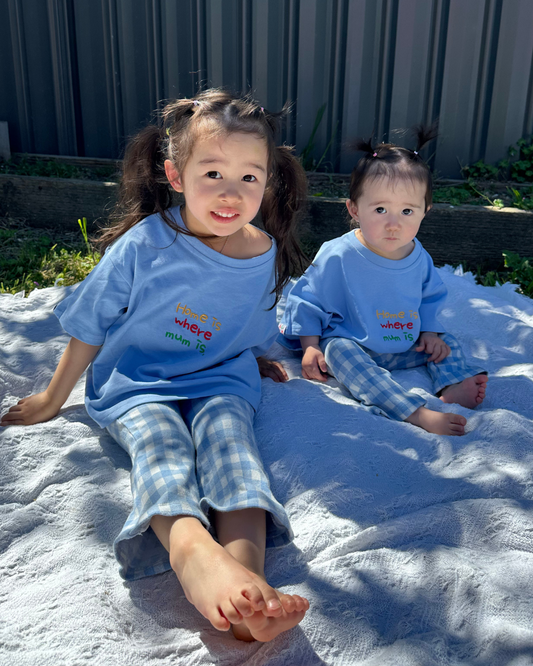 Signature Kids Tee - Home Is Where Mum Is / Blue