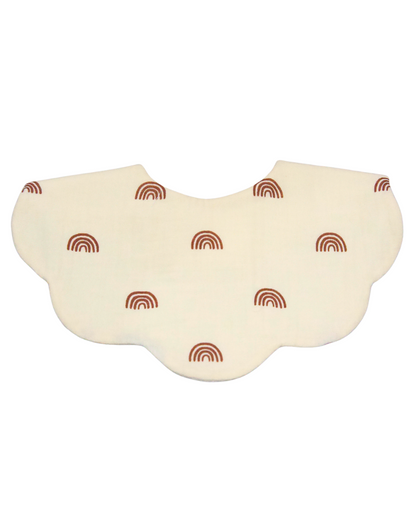 Organic Muslin 5-Layer Dribble Bib - Terracotta Rainbow