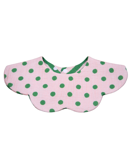 Organic Muslin 7-Layer Dribble Bib - Strawberry Matcha (PRE ORDER | JUNE)