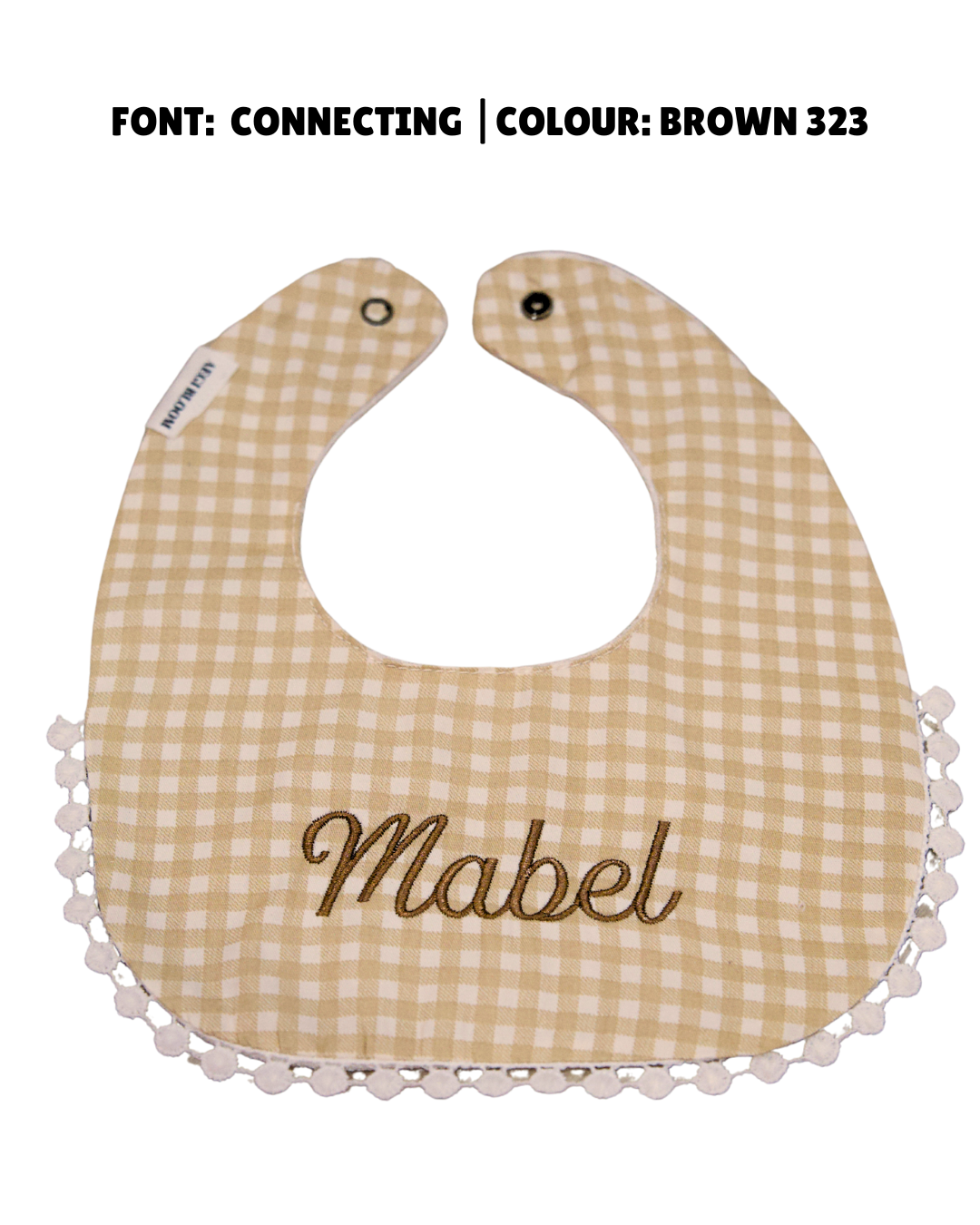 3-Layer Lace Bib - Brown Gingham
