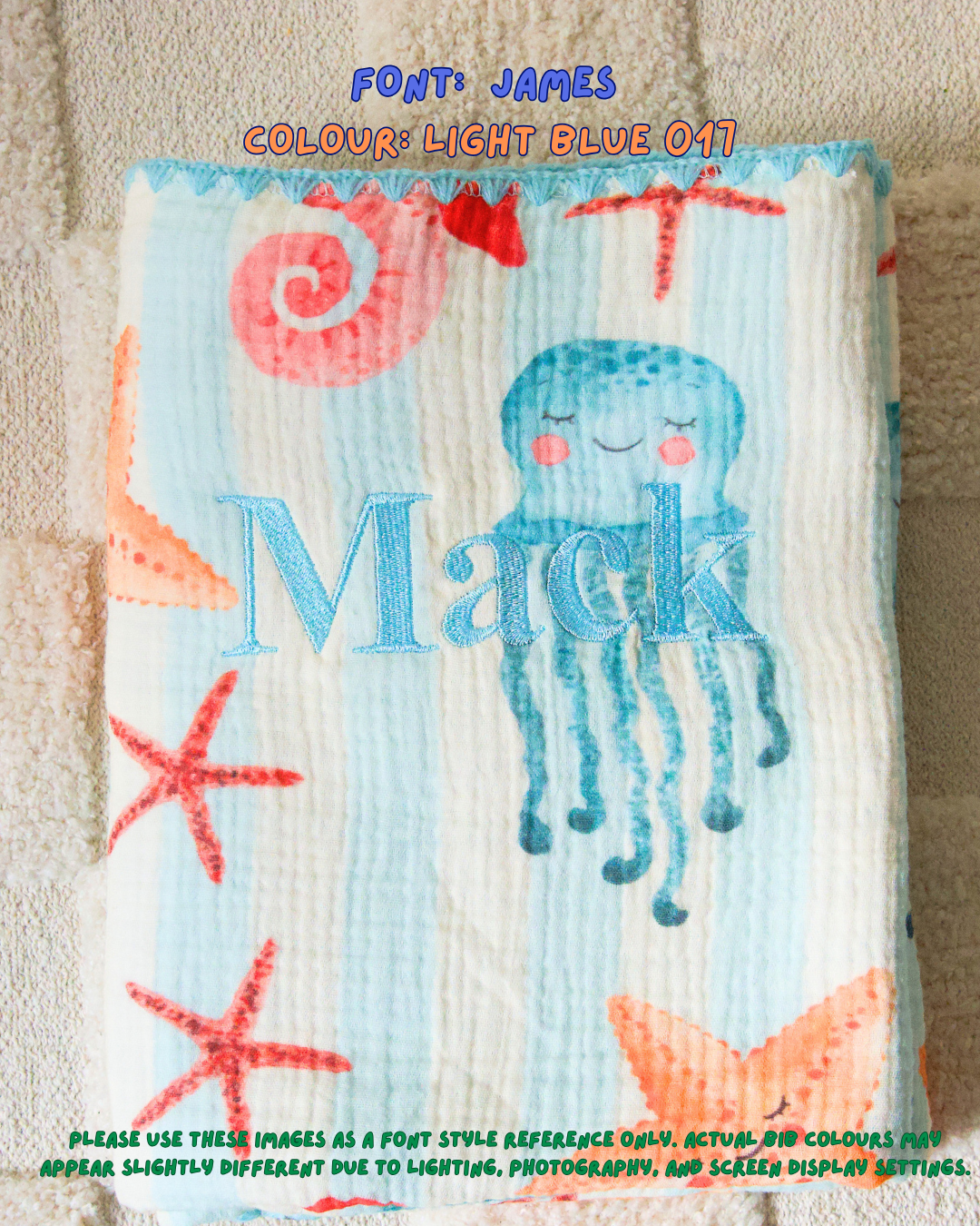 Reversible Organic Muslin Blanket - Sea Club