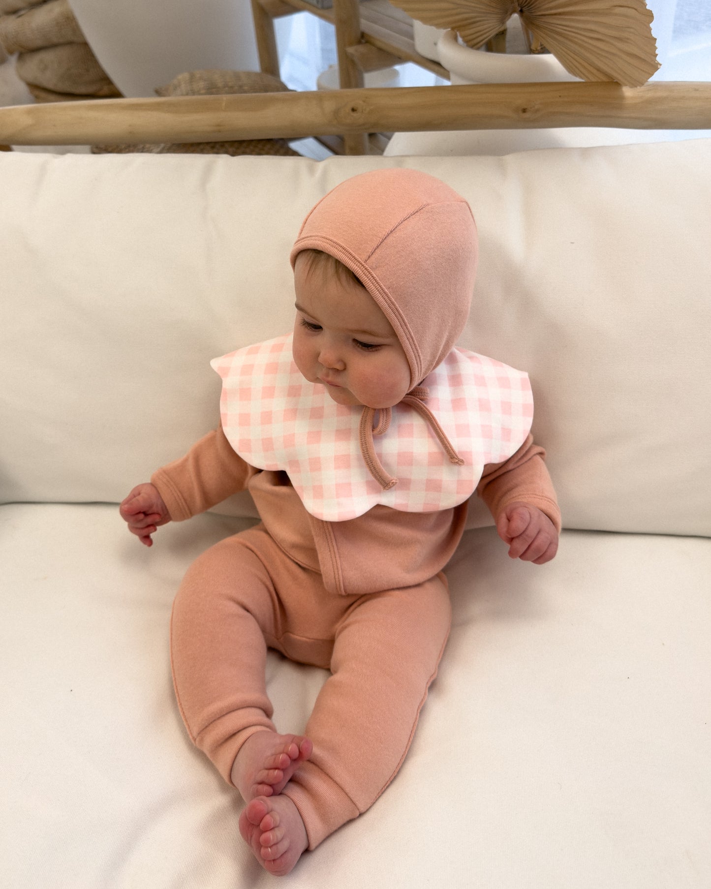 3- Layer Dribble Bib 3 - Pink Gingham