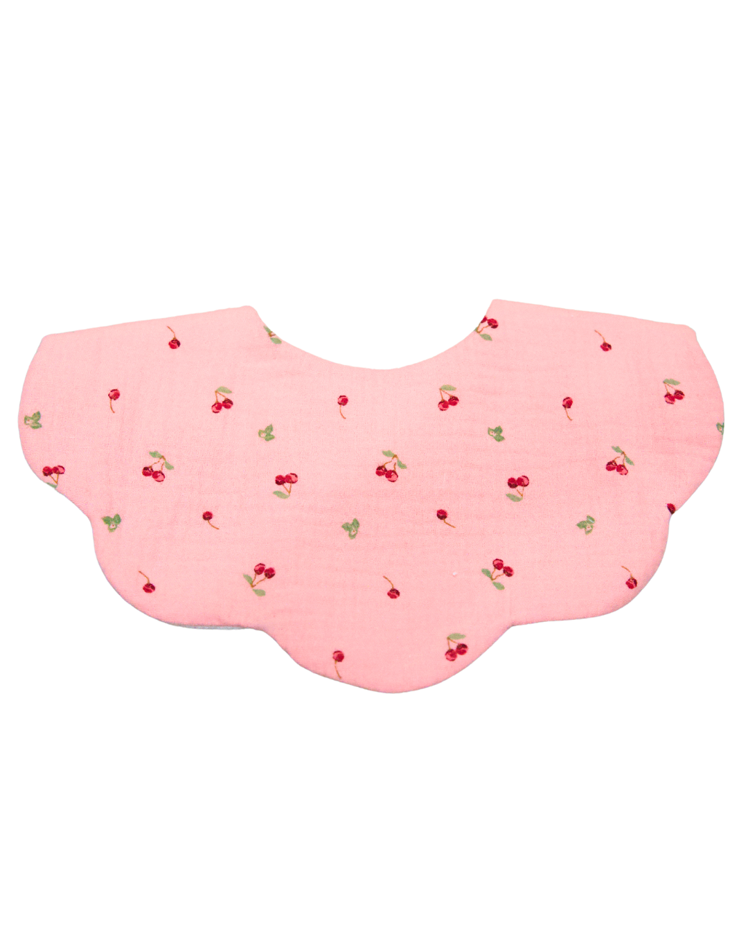 Organic Muslin 5-Layer Dribble Bib - Pink Cherries