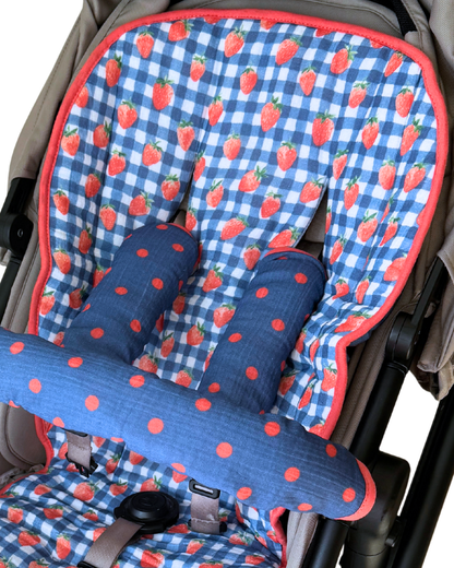 Classic Reversible Pram Essentials 3-Piece Set - Berry Picnic (PRE ORDER | LATE OCTOBER)
