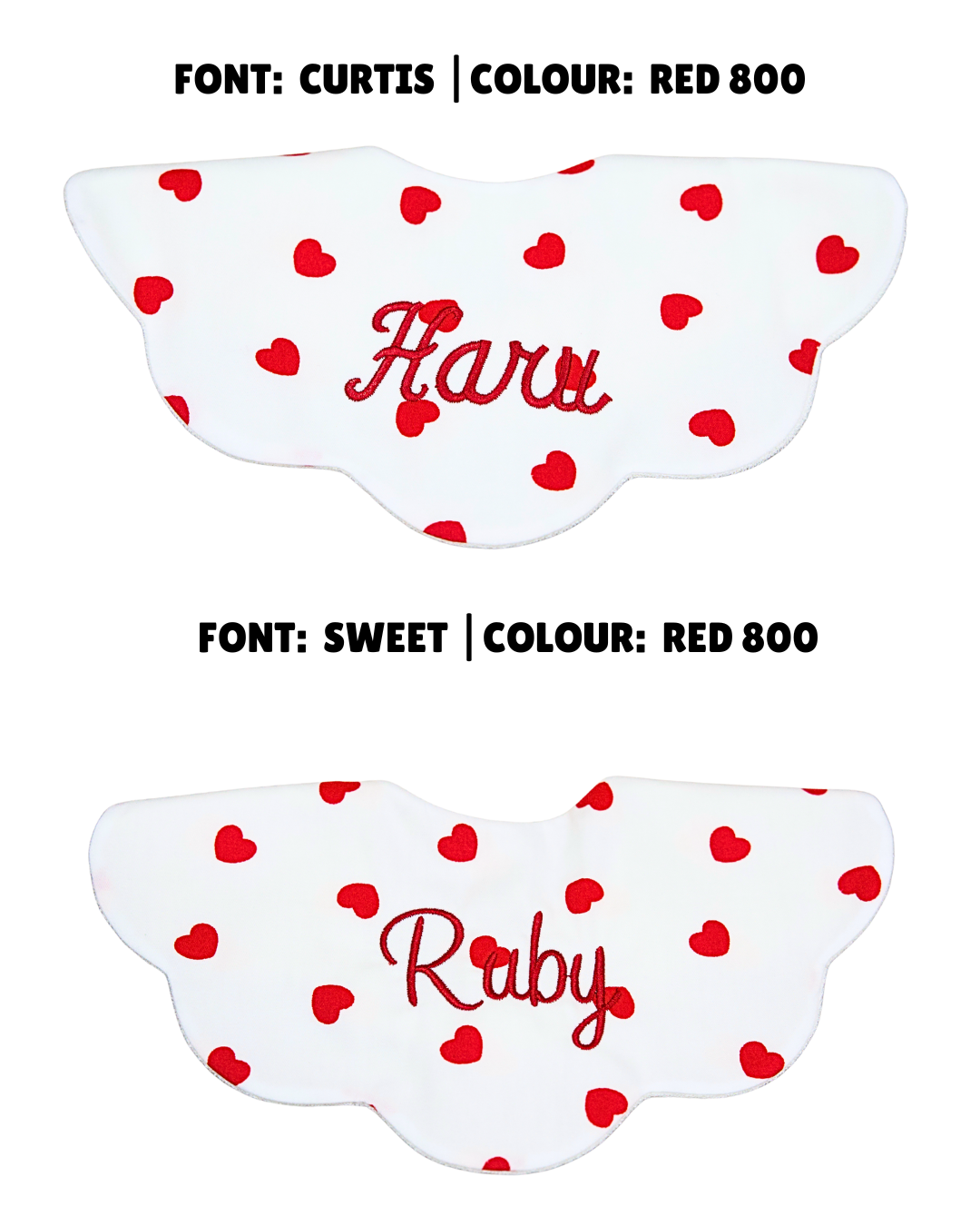5-Layer Dribble Bib - Red Hearts