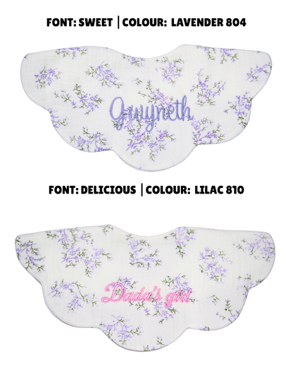 Organic Muslin 5-Layer Dribble Bib - Lavender Field