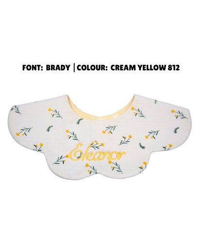 Organic Muslin 7-Layer Dribble Bib - Yellow Florals