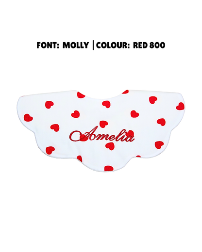 5-Layer Dribble Bib - Red Hearts