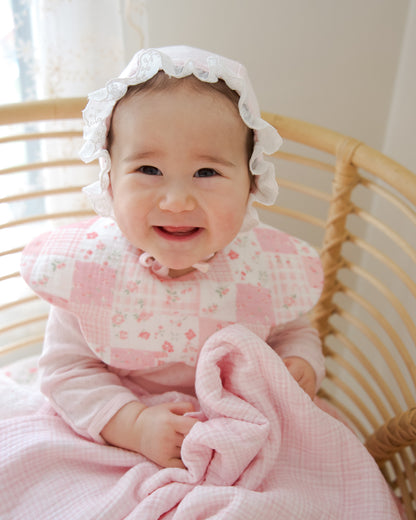 Organic Muslin 7-Layer Dribble Bib - Blush Garden