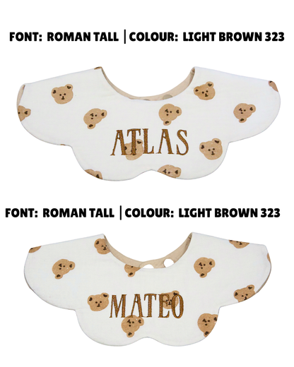 Organic Muslin 7-Layer Dribble Bib - Teddy Bear