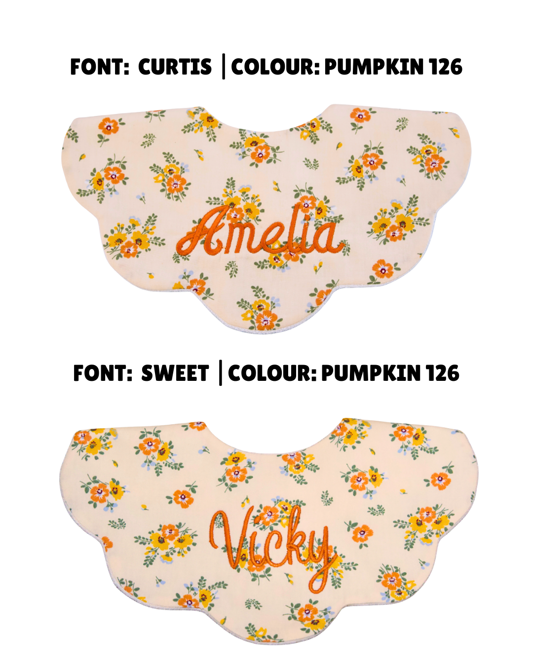 5-Layer Dribble Bib - Orange/Yellow Florals