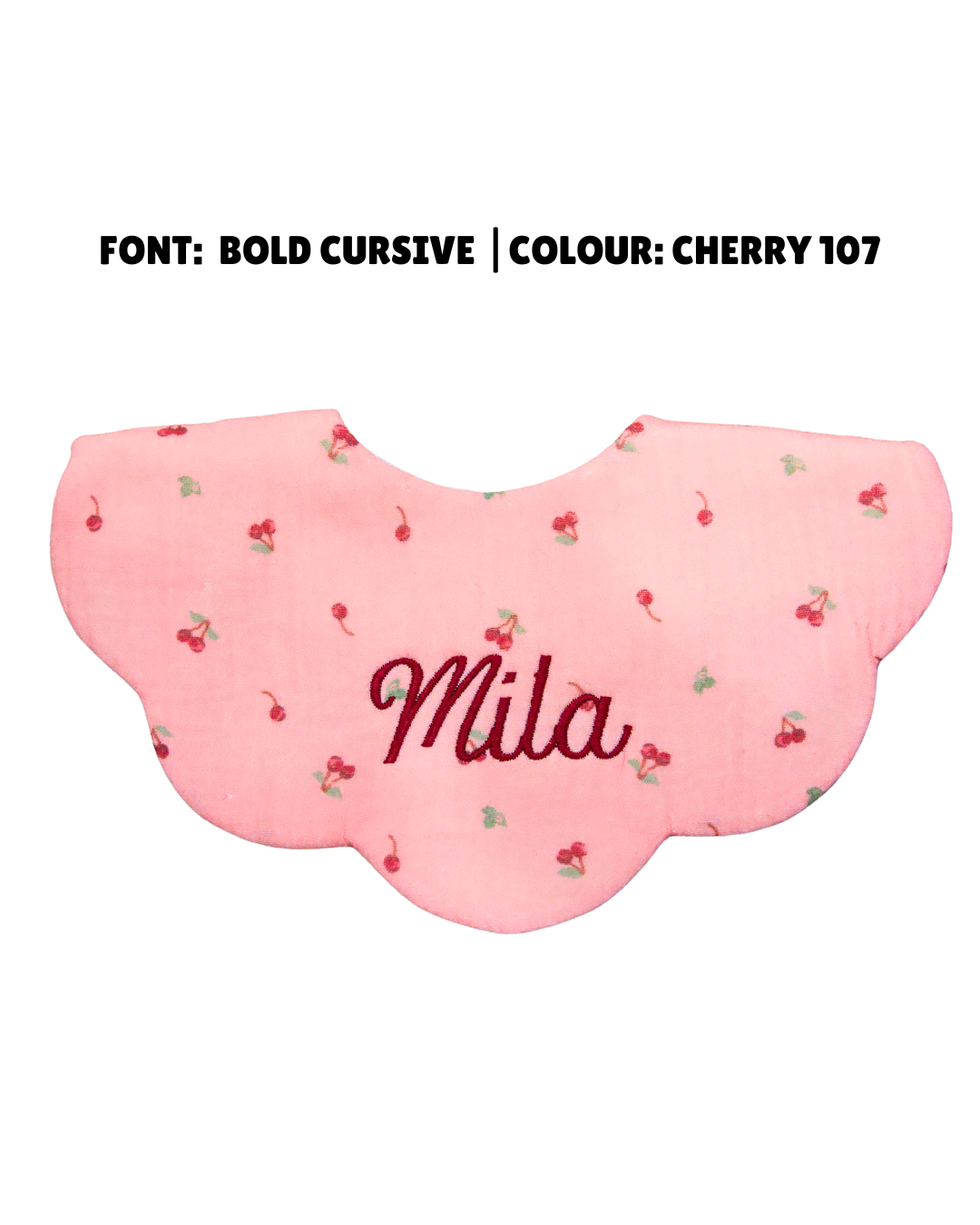 Organic Muslin 5-Layer Dribble Bib - Pink Cherries