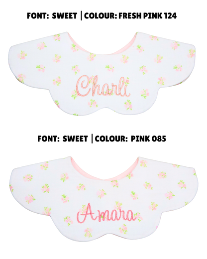 Organic Muslin 7-Layer Dribble Bib - Pink Rosy