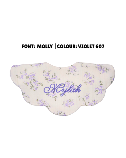 Organic Muslin 5-Layer Dribble Bib - Lavender Field