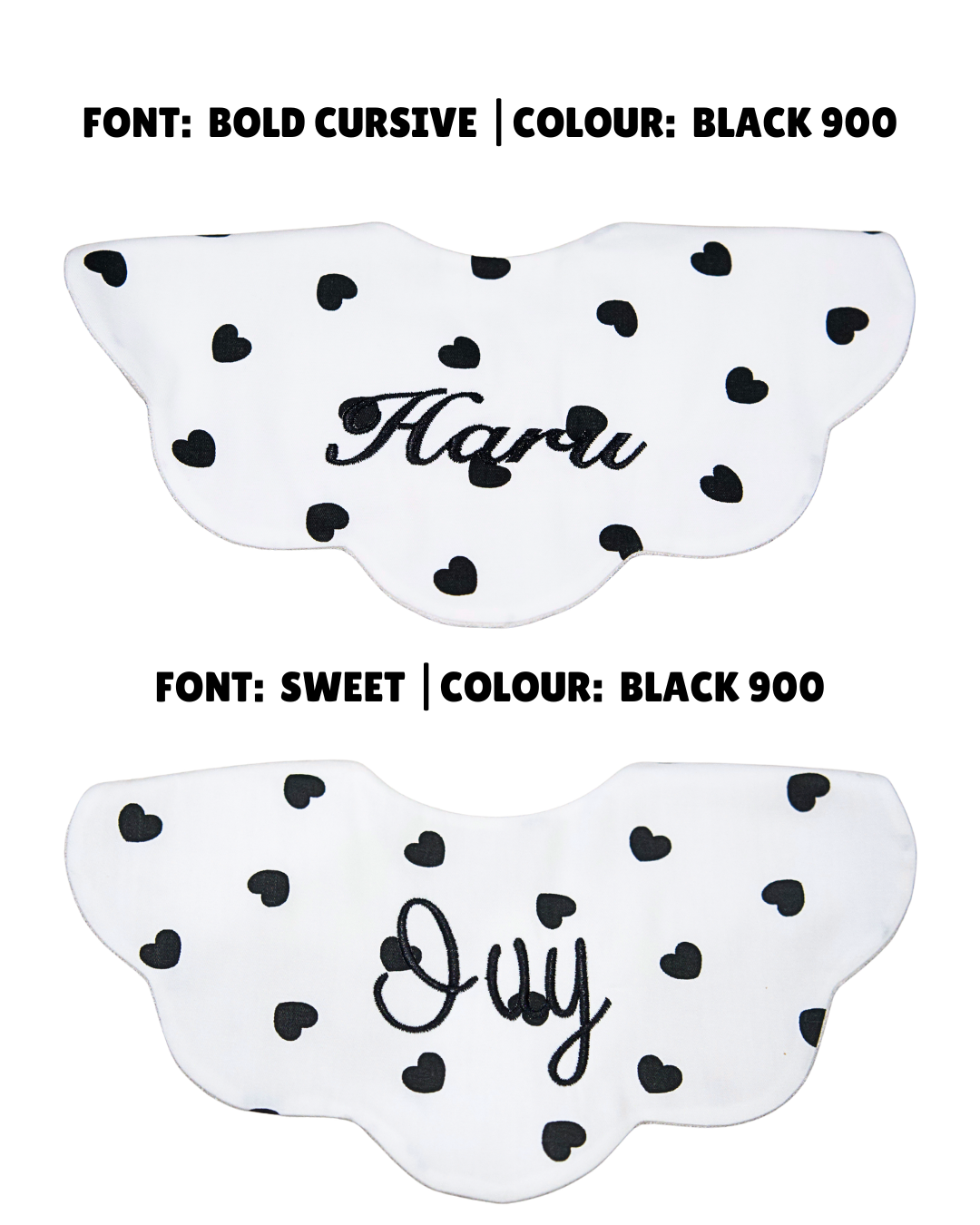 5-Layer Dribble Bib - Black Hearts