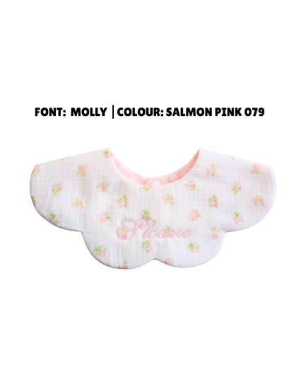 Organic Muslin 7-Layer Dribble Bib - Pink Rosy