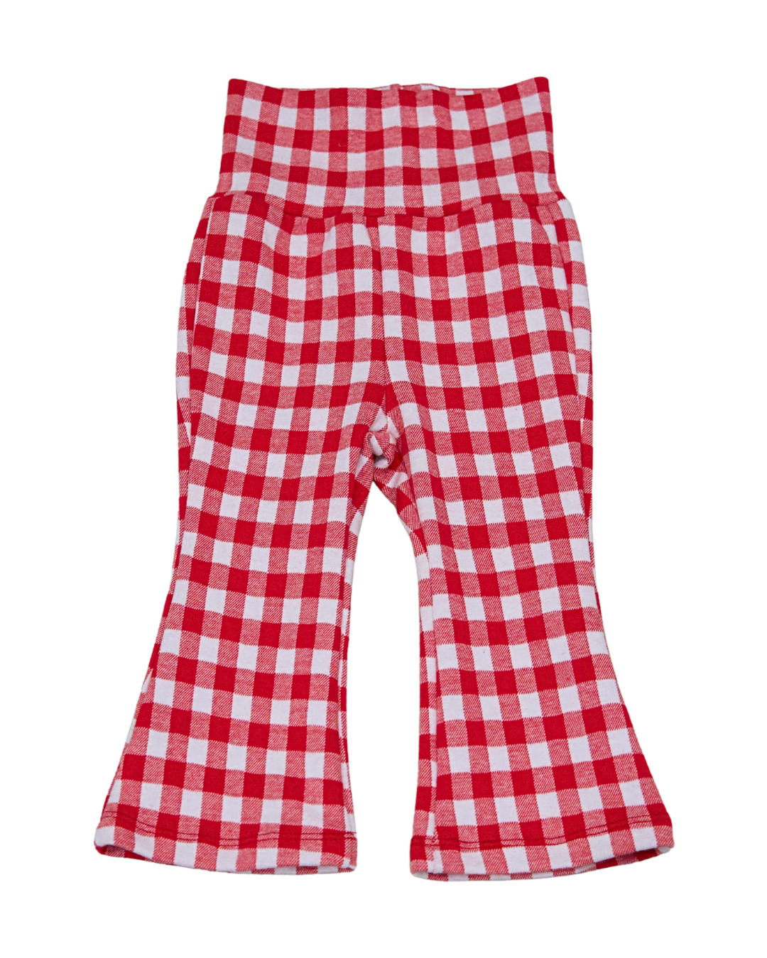 Tummy Comfort Gingham Flare Leggings - Red (PRE ORDER | 10 March)