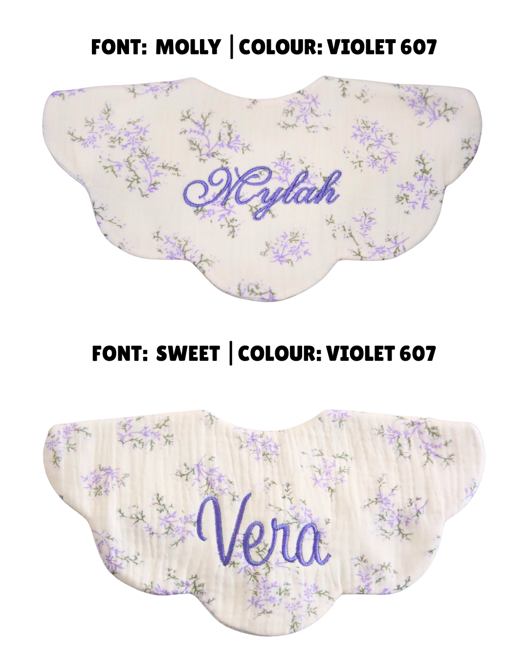 Organic Muslin 5-Layer Dribble Bib - Lavender Field