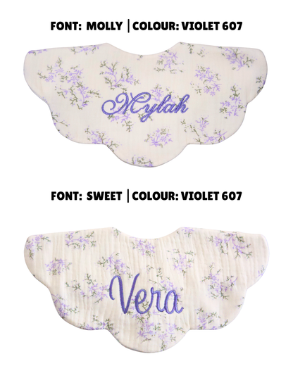 Organic Muslin 5-Layer Dribble Bib - Lavender Field
