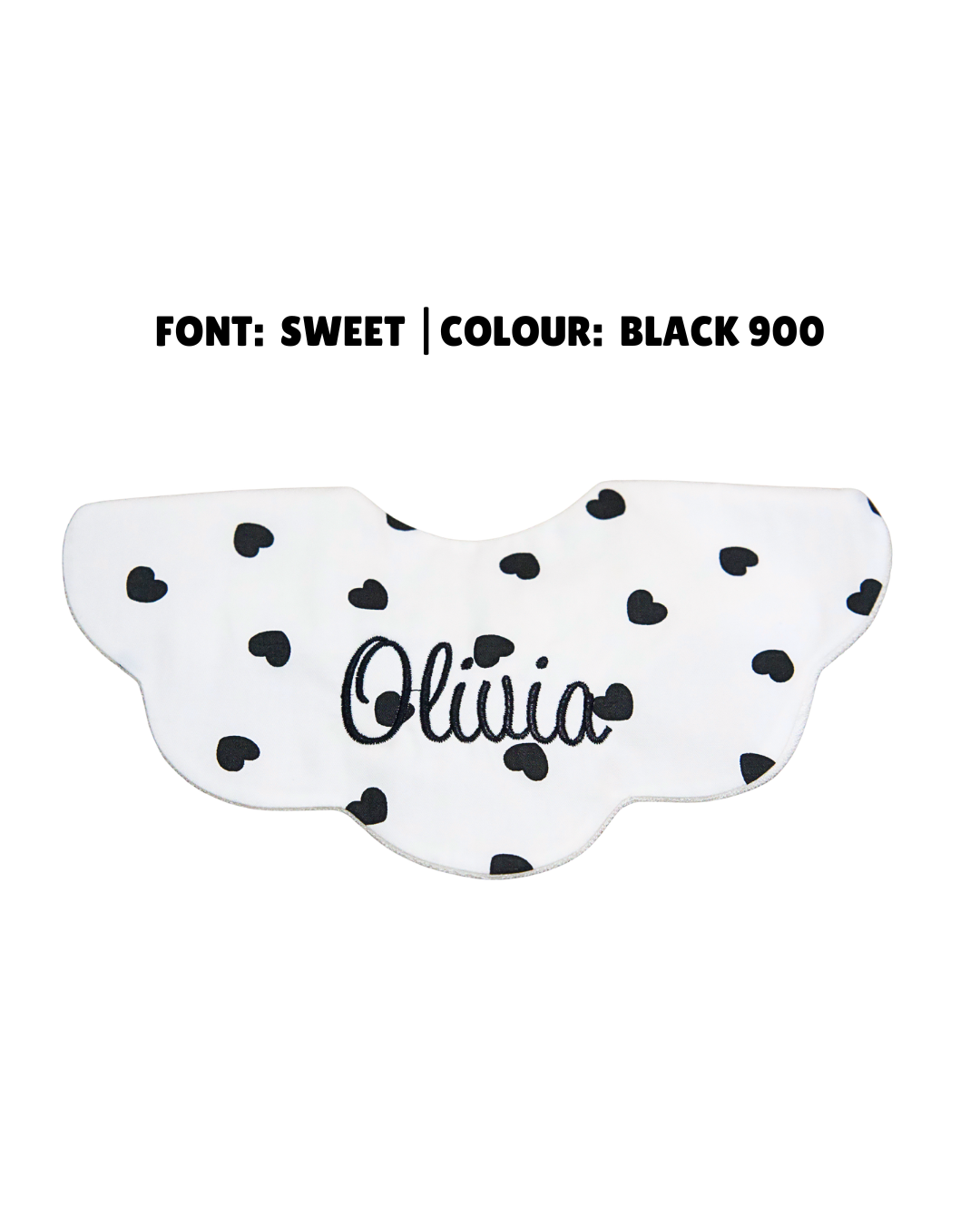 5-Layer Dribble Bib - Black Hearts