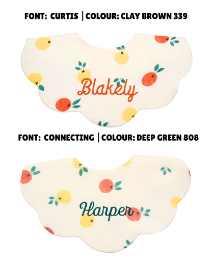 Organic Muslin 5-Layer Dribble Bib - Citrus Bloom