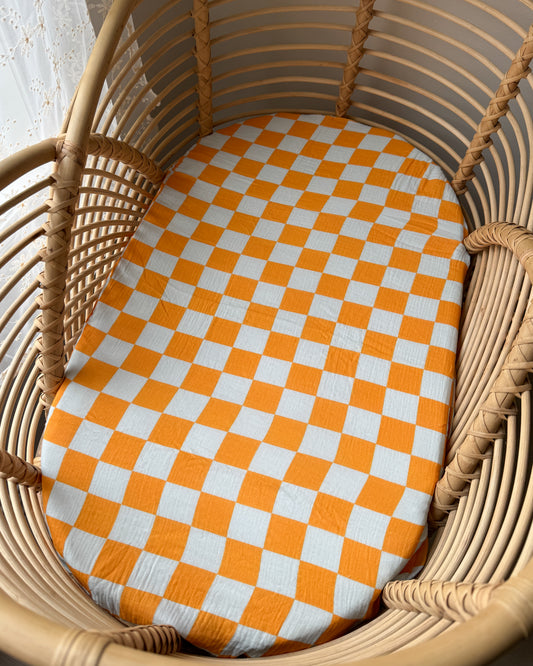 Organic Muslin Fitted Sheet - Orange Grove