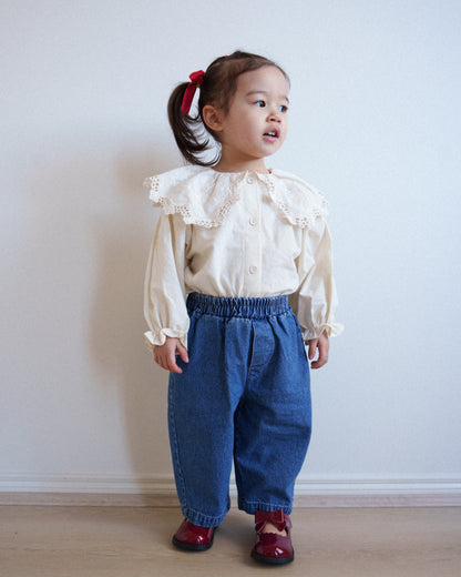 Daily Relaxed Denim Pants - Dark Blue