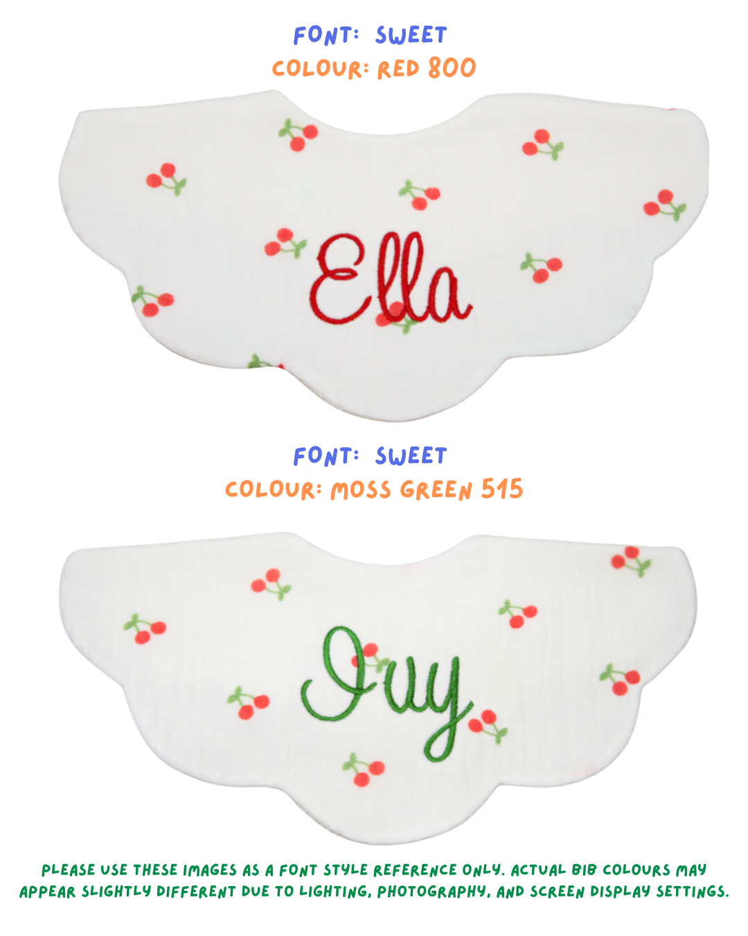 Organic Muslin 5-Layer Dribble Bib - White Cherries