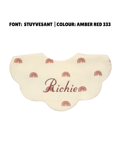 Organic Muslin 5-Layer Dribble Bib - Terracotta Rainbow