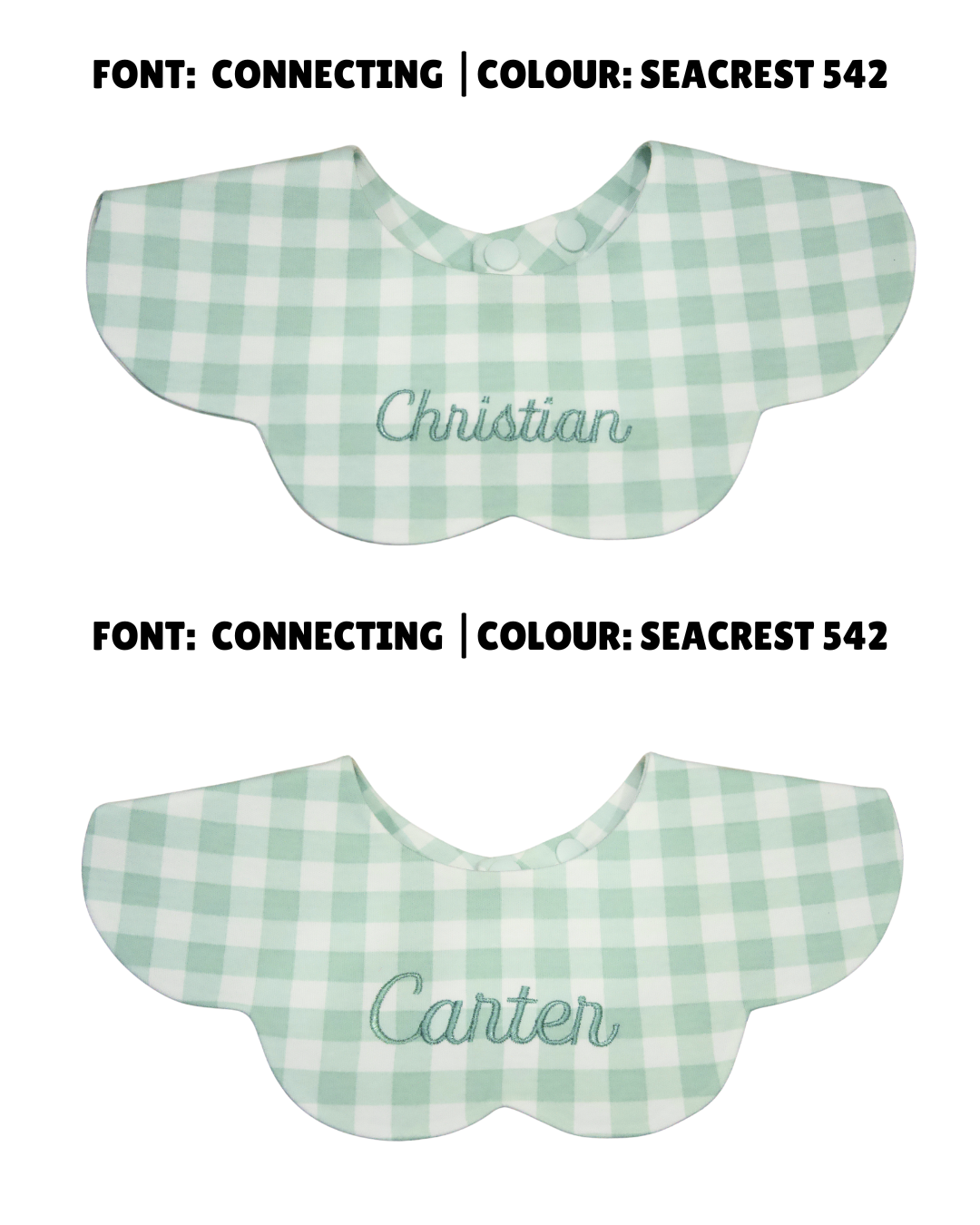3- Layer Dribble Bib - Green Gingham