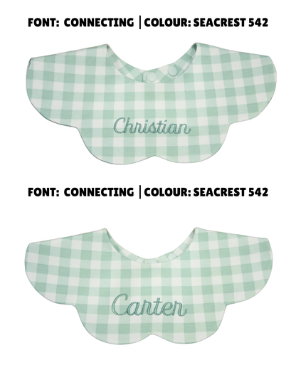 3- Layer Dribble Bib - Green Gingham