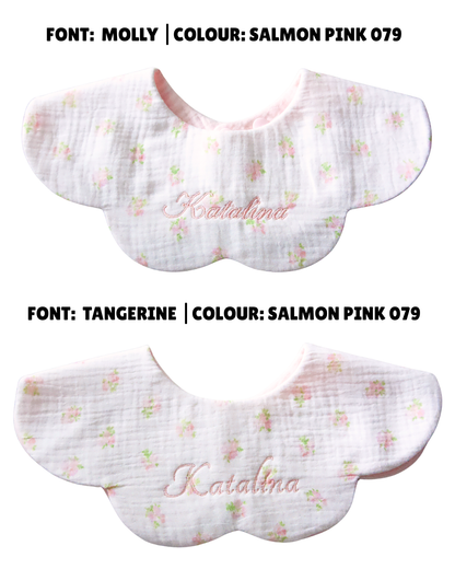 Organic Muslin 7-Layer Dribble Bib - Pink Rosy