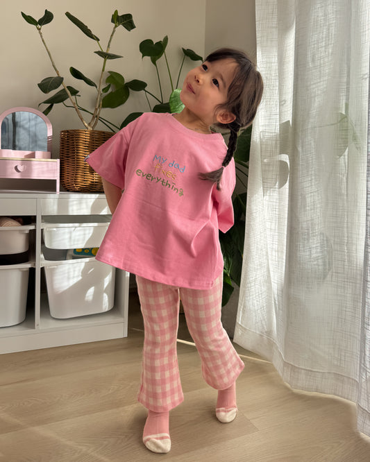 Signature Kids Tee - My Dad Fixes Everything / Pink