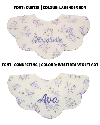 Organic Muslin 5-Layer Dribble Bib - Lavender Field