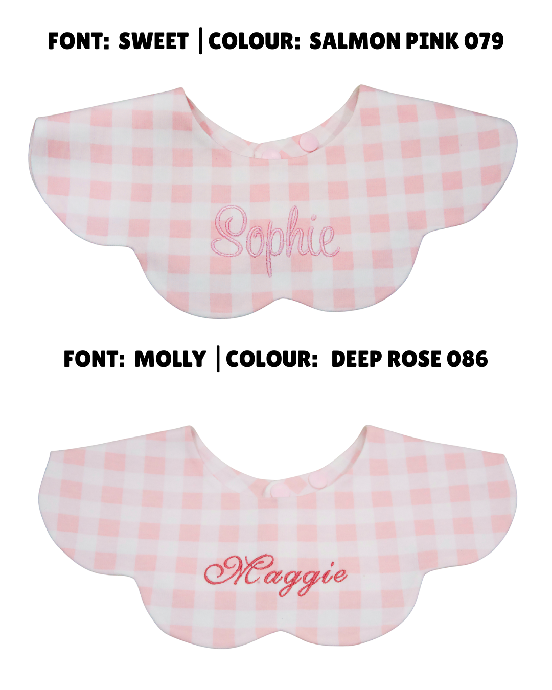 3- Layer Dribble Bib - Pink Gingham