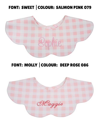 3- Layer Dribble Bib - Pink Gingham