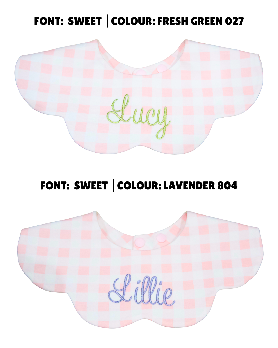 3- Layer Dribble Bib - Pink Gingham
