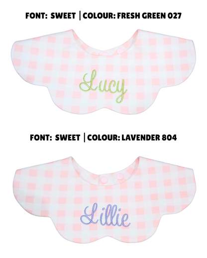 3- Layer Dribble Bib - Pink Gingham